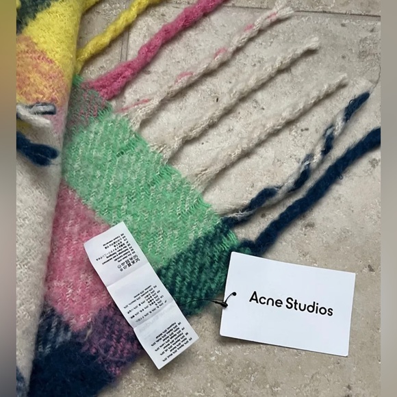 Acne Studios Wool Muti Colored Fringe Scarf $325 - Picture 3 of 7